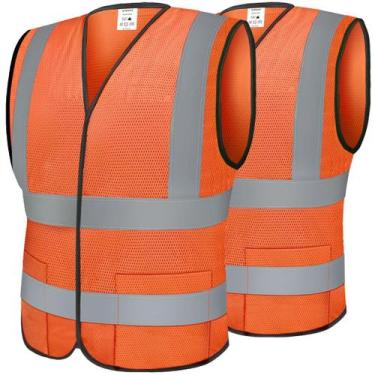 Imagem de Colete de segurança TICONN Reflective ANSI II Orange 2XL 2PK