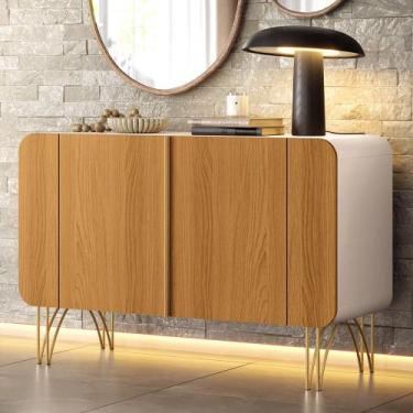 Imagem de Aparador Buffet Para Sala de Jantar 2 Portas Orgânico Pozzi B01 Off Wh