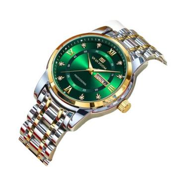 Imagem de Relógio De Luxo Masculino Com Cristais Azuis Em Ouro, Estilo Empresari