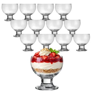 Imagem de Jogo 12 Taça Copo de Vidro Paulista Grosso Baixo Sobremesa Drink Suco 