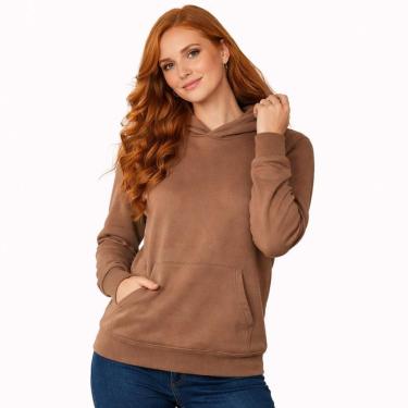 Imagem de Blusão Feminino Moletom Básico com Capuz e Bolso Canguru Malwee-Feminino