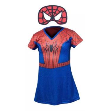 Imagem de Fantasia Infantil Roupa Vestido Menina Aranha com Máscara ( dos 2 aos 