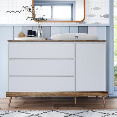 Imagem de Cômoda Infantil Retrô 3 Gavetas 1 Porta Canção de Ninar - Accesso Móbi