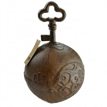 Imagem de Lulu Decor Batente de porta decorativo de ferro fundido, rolha pesada de 1,8 kg, peso de porta elegante para casa, escritório, cozinha, pátio, segurando portas abertas com segurança (chave marrom)