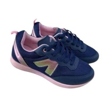 Imagem de Tênis Infantil Ortopasso Jogging Menina Azul Marinho e Rosa-Feminino