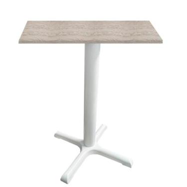Imagem de Mesa Ômega Ferro Branco Base Tampo MDP Quadrado - Or Design