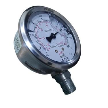 Imagem de Vacuômetro D.63mm 2.1 2 Esc.30 Inhgx 760 Mmhg Nbr141051 - naka