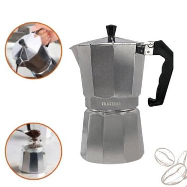 Imagem de Cafeteira Italiana Moka Express Faz 9 Xícaras Café Alumínio - Fratelli