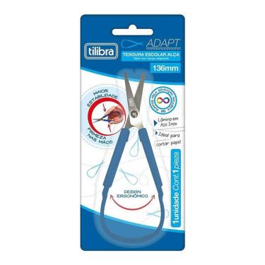 Imagem de Tesoura Escolar Infantil com Alça Adapt Azul - Tilibra
