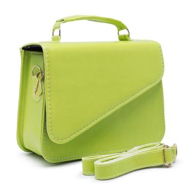 Imagem de Bolsa Feminina OEM Lolita Pequena Clutch em Couro Ecológico 14x17x6 cm Verde para Uso Diário