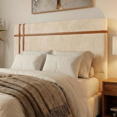 Imagem de Cabeceira Estofada Parma Para Cama King Size 195cm Bouclê - SOFA STORE