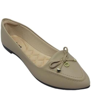 Imagem de Sapatilha Moleca Feminina Design Sofisticado Laço, Bege, 38