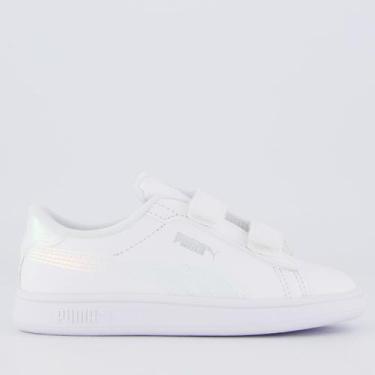 Imagem de Tênis Puma Smash 3.0 Holo Infantil Branco, 23