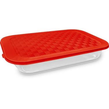 Imagem de Travessa C/ Tampa Estilo Rattan 2,3L Plástico Cores Sortidas - Injetem