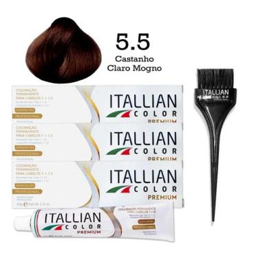 Imagem de 3 Unidades Coloração 5.5 Castanho Claro Mogno  Itallian Color - Italli