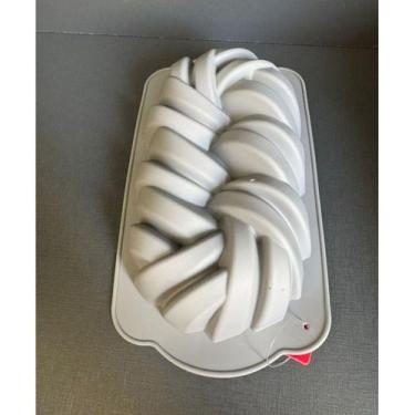 Imagem de Forma Retangular Para Bolo Pão de Silicone Antiaderente Trançado C1945