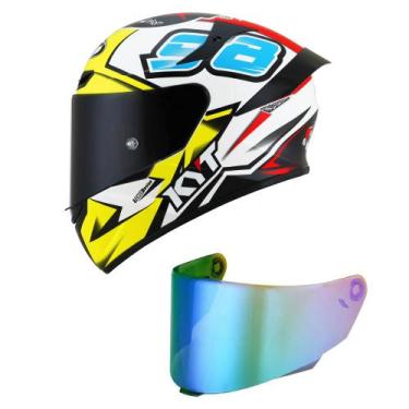 Imagem de Capacete Kyt Tt Course Bomb 98 Branco Mais Viseira Camaleão, 56