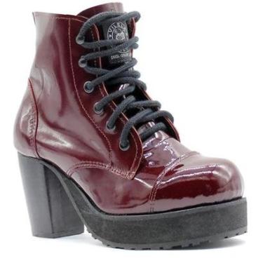 Imagem de Coturno Vilela Boots Salto Alto Feminino Verniz ou Fosco Couro Legítimo-Feminino