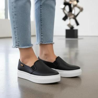 Imagem de Tênis Feminino Plataforma Moleca Casual Calce Fácil Original, Preto, 3