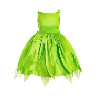 Imagem de Fantasia De Cosplay De Fada Verde Para Meninas, Vestido Até O Joelho C
