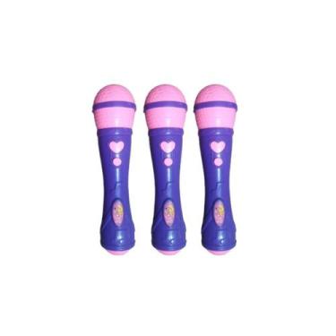 Imagem de Kit 3x Brinquedo Microfone Musical Infantil Roxo - AP TOYS
