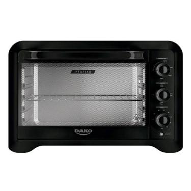Imagem de Forno Elétrico de Bancada Dako Pratiko 50 Litros 1600W, Preto, 110V