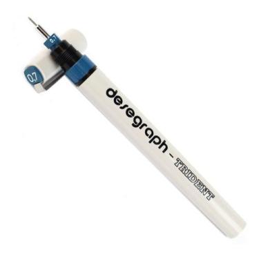 Imagem de Caneta Nanquim Desegraph 0.7mm + Nanquim 20ml + Detergente - Trident