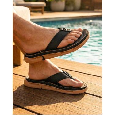 Imagem de Chinelo de Dedo Rider R Feat Masculino 12558, Bege, Preto, 40