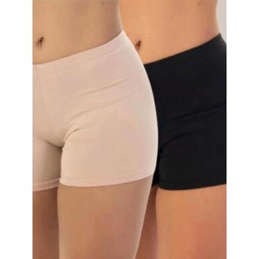 Imagem de Kit 2 Shorts Segunda Pele Anágua curto Feminino - SOLUTEX, GG, Preto, 