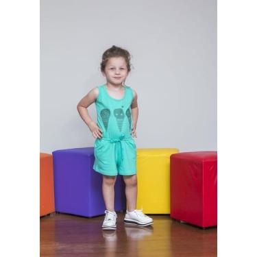 Imagem de Macaquinho Infantil Feminino GAN-K Curto Em Malha Cor:CíanoTamanho:4Mo