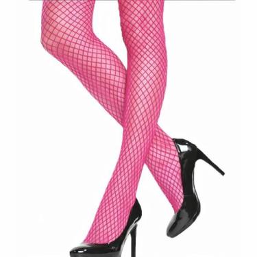 Imagem de Meia Calça Arrastão Pink Adulto Cosplay Fantasia Carnaval Cor:PinkTama