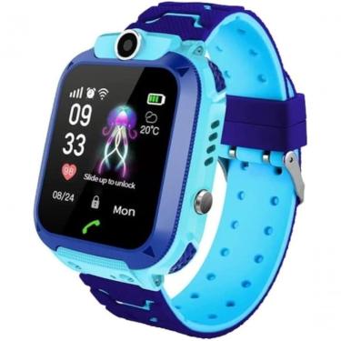 Imagem de Relógio Inteligente Infantil Howear HW C2 com Câmera GPS SOS Bateria 400mAh Pulseira Silicone Azul