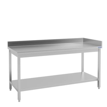 Imagem de Mesa de Canto Direito com Prateleira Inferior 800x600mm Aco Inox e MDF Tratado 80cm Tramontina