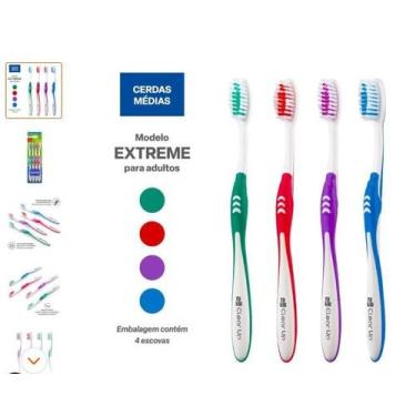 Imagem de kit com 6Escova De Dente Extreme Clear Up Multi Saúde Hc585 - CLEAN UP