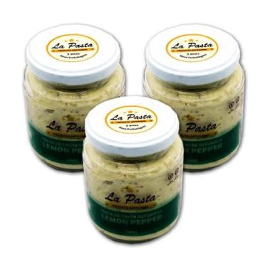 Imagem de Pasta de truta defumada lemon pepper pote 240ml la pasta - kit 3 unida