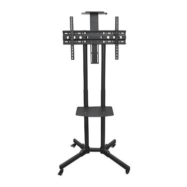 Imagem de Suporte Pedestal para TV Aquário RACK-100 de 37 a 70 Polegadas com Rodízios Preto
