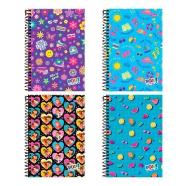 Imagem de Caderno Espiral Foroni 1/4 Capa Dura Pop Collection 80 Folhas - Embala