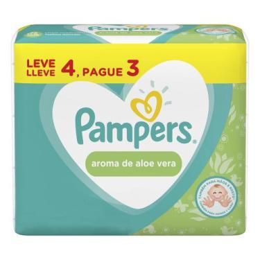 Imagem de Pack de Toalha Lenço Umedecido Aloe Vera Pampers Pacote Leve 4 Pague 3