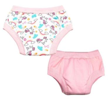 Imagem de Kit 2 Desfralde Infantil Treinamento 2 Absorvente Unicórnio - G - Minh