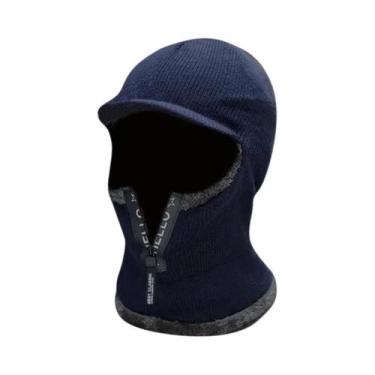 Imagem de Gorro De Lã Tricotado Para Homens, Quente E À Prova De Vento, Com Prot