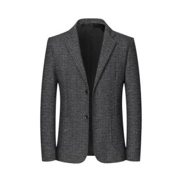 Imagem de Blazer Masculino Retrô Xadrez De Alta Qualidade Para Negócios, Primave