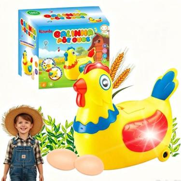Imagem de Galinha Amarela Brinquedo Põe Ovos Infantil - BP VARIEDADES