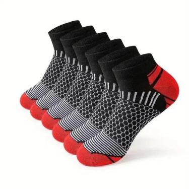 Imagem de Meias Esportivas Masculinas - 6 Pares Respiráveis, para Todas as Estaç