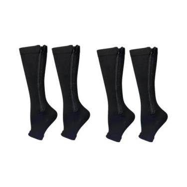Imagem de Meias De Compressão Masculinas Com Zíper Para Suporte De Varizes, Corr