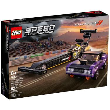 Imagem de LEGO Speed Champions Mopar Dodge//SRT Top Fuel Dragster e 1970 Dodge Challenger T/A 76904 - 627 Peças