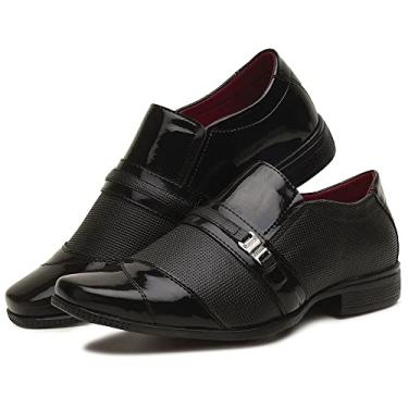 Imagem de SAPATO SOCIAL MASCULINO OXFORD PRETO ESTILO ITALIANO CONFORT (44, PRETO)