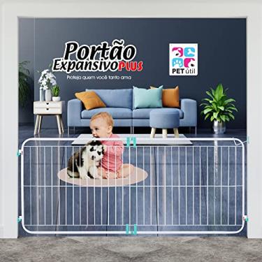 Imagem de Grade Portão Pet Proteção Extensivo Expansivo 99 A 165cm Cão Segurança Cães Bêbes Criança