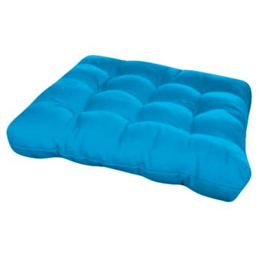 Imagem de Assento Azul Turquesa Para Cadeira Futon Quadrado Poltrona Decoração Pallet Almofada Sala