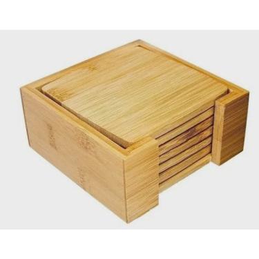 Imagem de Porta Copos com Suporte Ecokitchen Bambu 12x12 cm - Mimo Style - BM1420