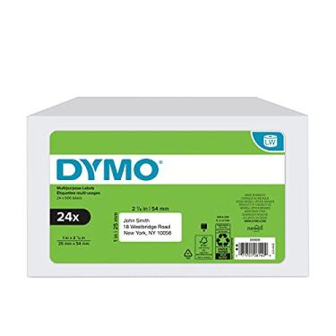 Imagem de DYMO Etiquetas multiuso LabelWriter autênticas para impressoras de etiquetas LabelWriter, brancas, 30336, 24 rolos de 500